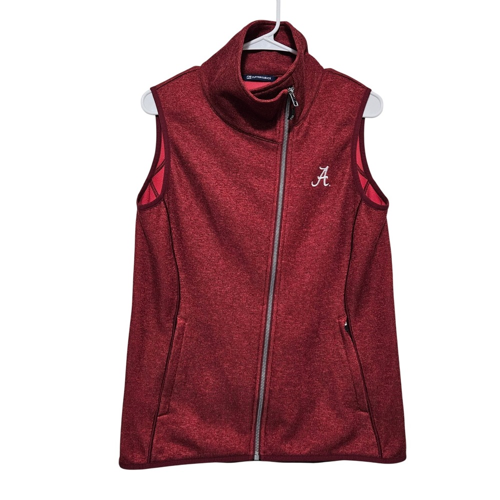 Cutter & Buck Alabama Crimson Red Tide Women XL Stealth Full Zip Vest NCAA
O